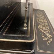 Napoleon III secretary with tiers - Blackened wood, enhanced with brass 19th century