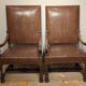Pair of Louis XIII armchairs, 19th century