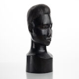 Pair of African busts carved in ironwood / ebony / vintage / book clamps