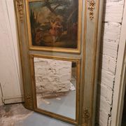 Lacquered wooden trumeau in the Louis XVI style, late 19th century.
