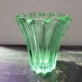 Ancien vase p d’avesn verre vert uranium made in france vintage