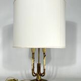 Lampe de table italienne en laiton et marbre du milieu du siècle des années 50