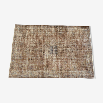 Brown turkish rug 6x9 oushak rug