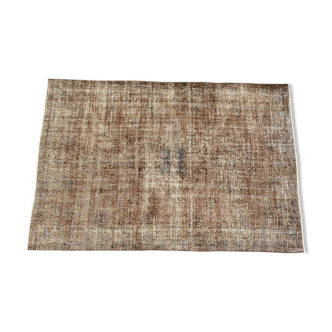 Brown turkish rug 6x9 oushak rug