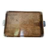 1930s art decò tray by fada in wood and metal