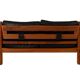 Pierre Chapo. S22 two-seater sofa, in elm and black leather. 1970