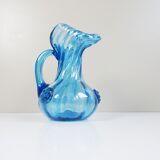 Blue glass art vase