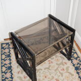 Table basse en rotin noir