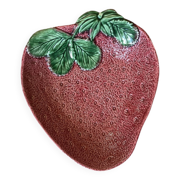 Saladier en barbotine fraise - pièce rare