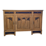 Buffet made of solid cherry wood, late Art Nouveau.