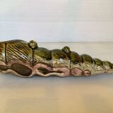Long ashtray with barbotine shell