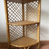 rattan corner shelf from the 60s and 70s