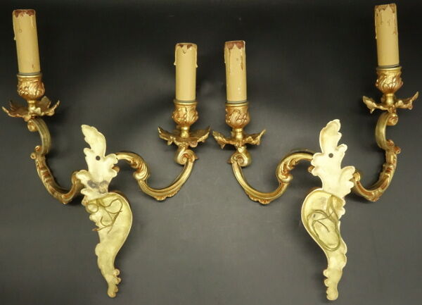Paire d'appliques, style Louis XV Lucien Gau, Paris
