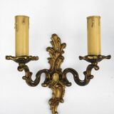 Pair of gold brass sconces
