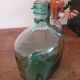 Green oblong glass carafe