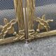 Brass fireplace fire screen 1900, French art nouveau spark screen with 4 shutters