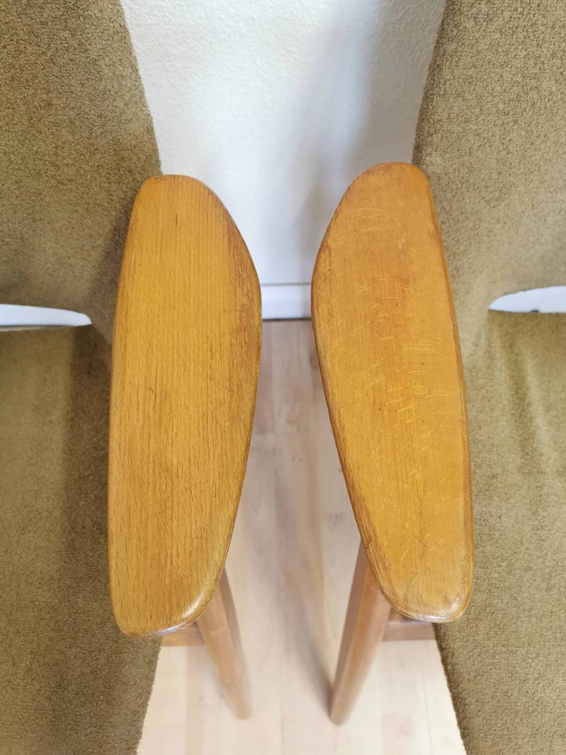 Set of 2 Rare Vintage Lupina Wooden Armchair by Niko Kralj, MCM Shell Chair