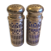 Aluminium salt and pepper and blue glass