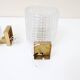 Carl Fagerlund for Orrefors Pair of wall lights in brass and glass Sweden 1960