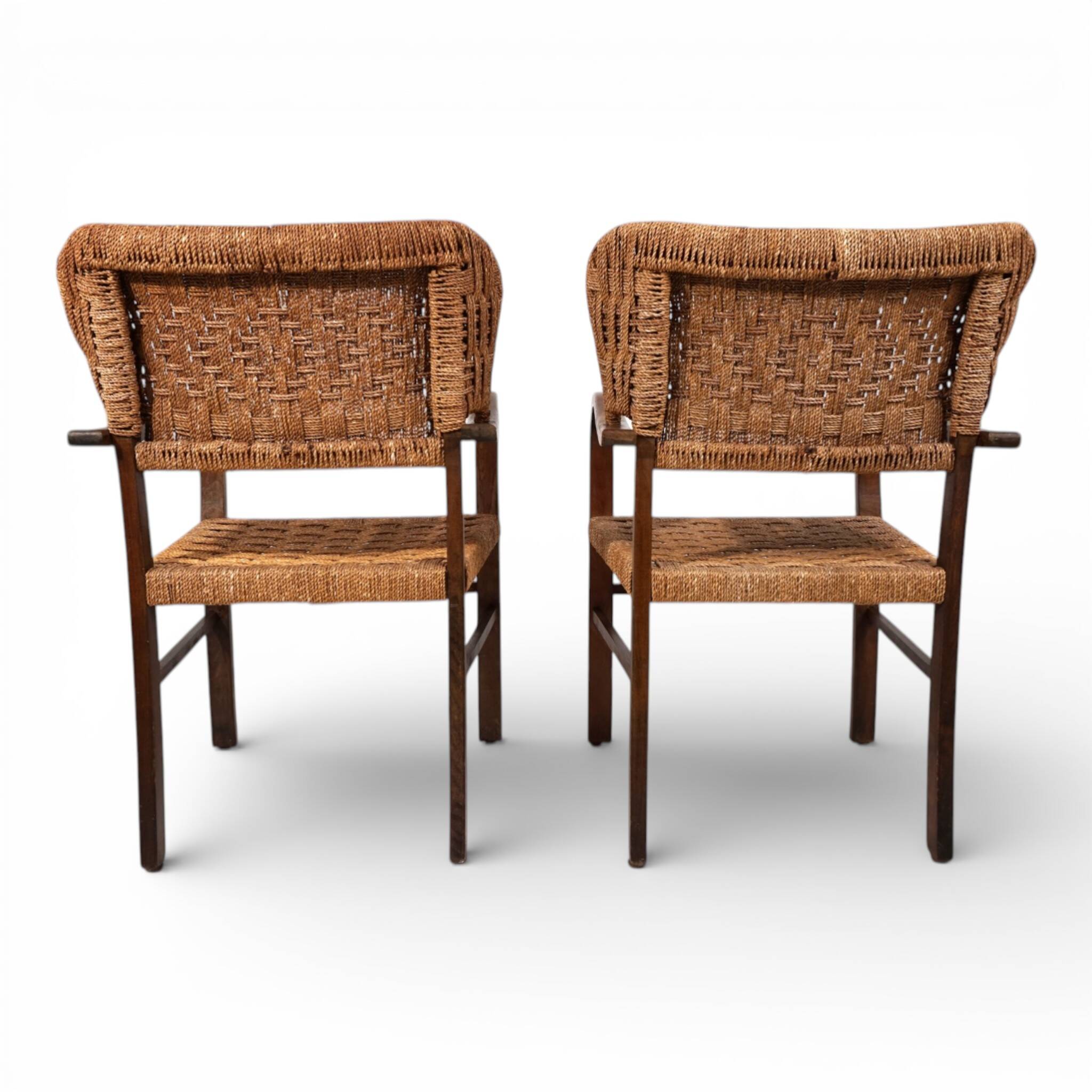 Set of 2 Bauhaus rope-weave chairs by Erich Dieckmann, 1930