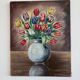 Peinture à l'huile vintage originale de fleurs, art mural de nature morte florale