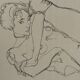 The naked dancer - lithograph after egon schiel