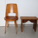 Footrest patinated wood