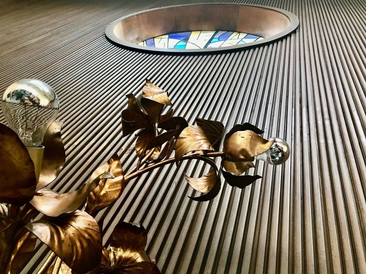 Gilded metal Florentine table or floor lamp by Hans Kögl, 1960s