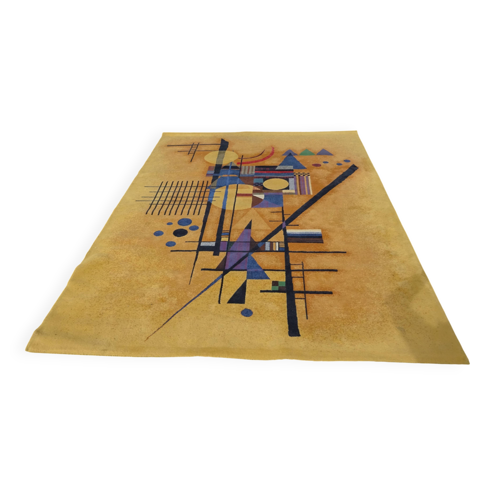 Large wool rug in Kandinsky design from the 80s.