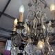 Lustre cage 9 lights with pendants Louis XV