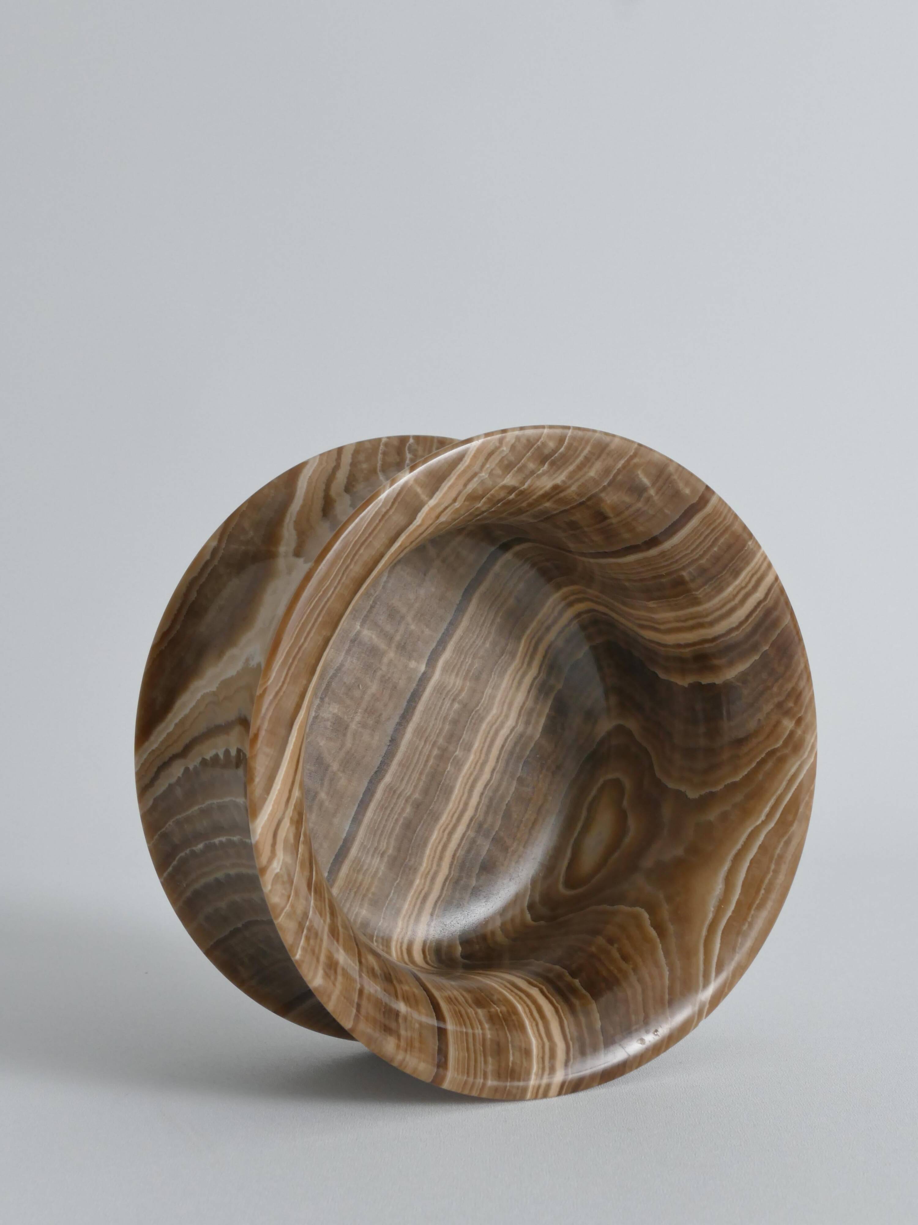Hand Turned Brown Onyx Bowl, Greece, 1970s