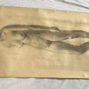Large drawing of a “Nude” woman signed around the 1940s dimension: height -120cm - width -75
