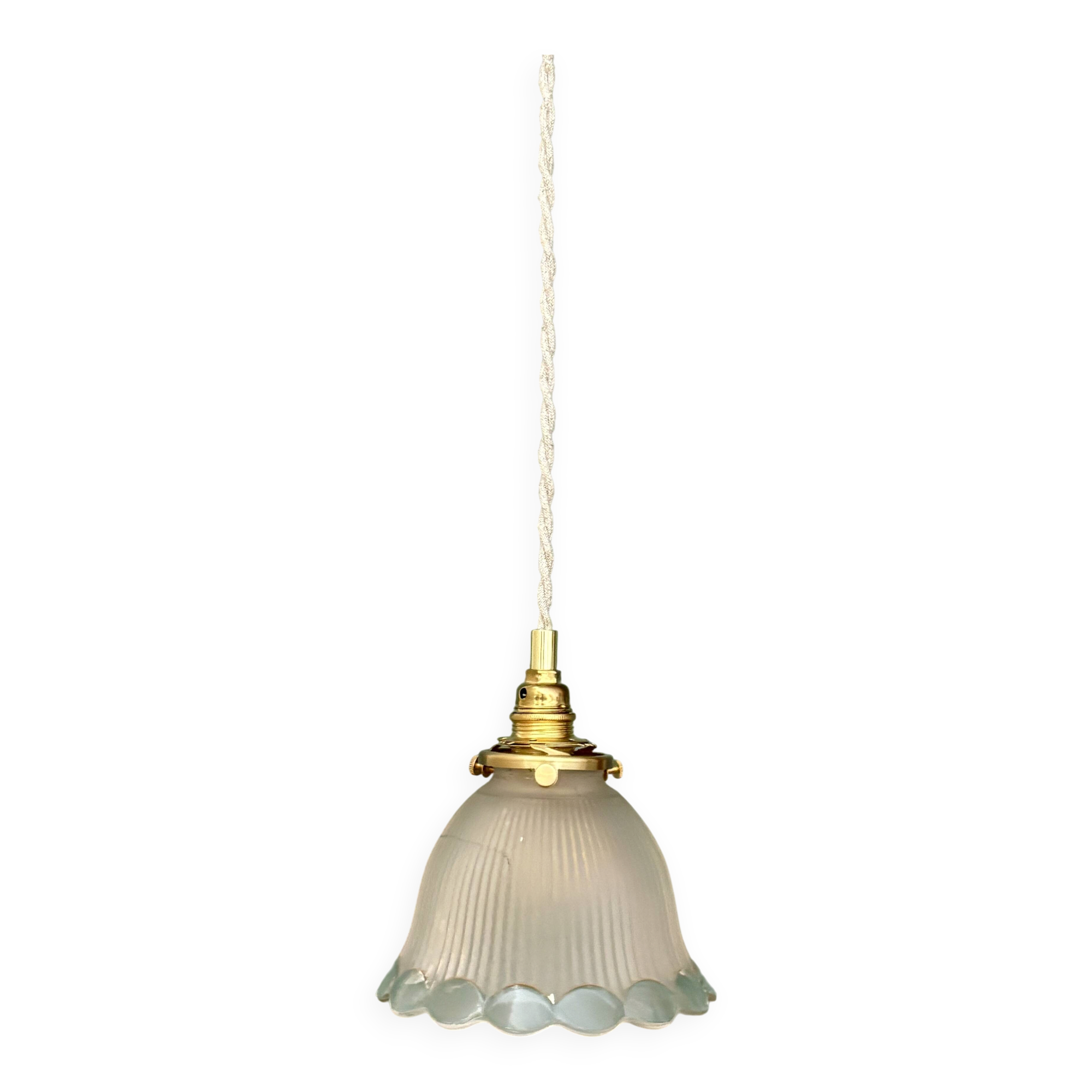Vintage tulip suspension in frosted glass (TFB1)