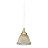 Suspension tulipe vintage en verre dépoli (TFB1)