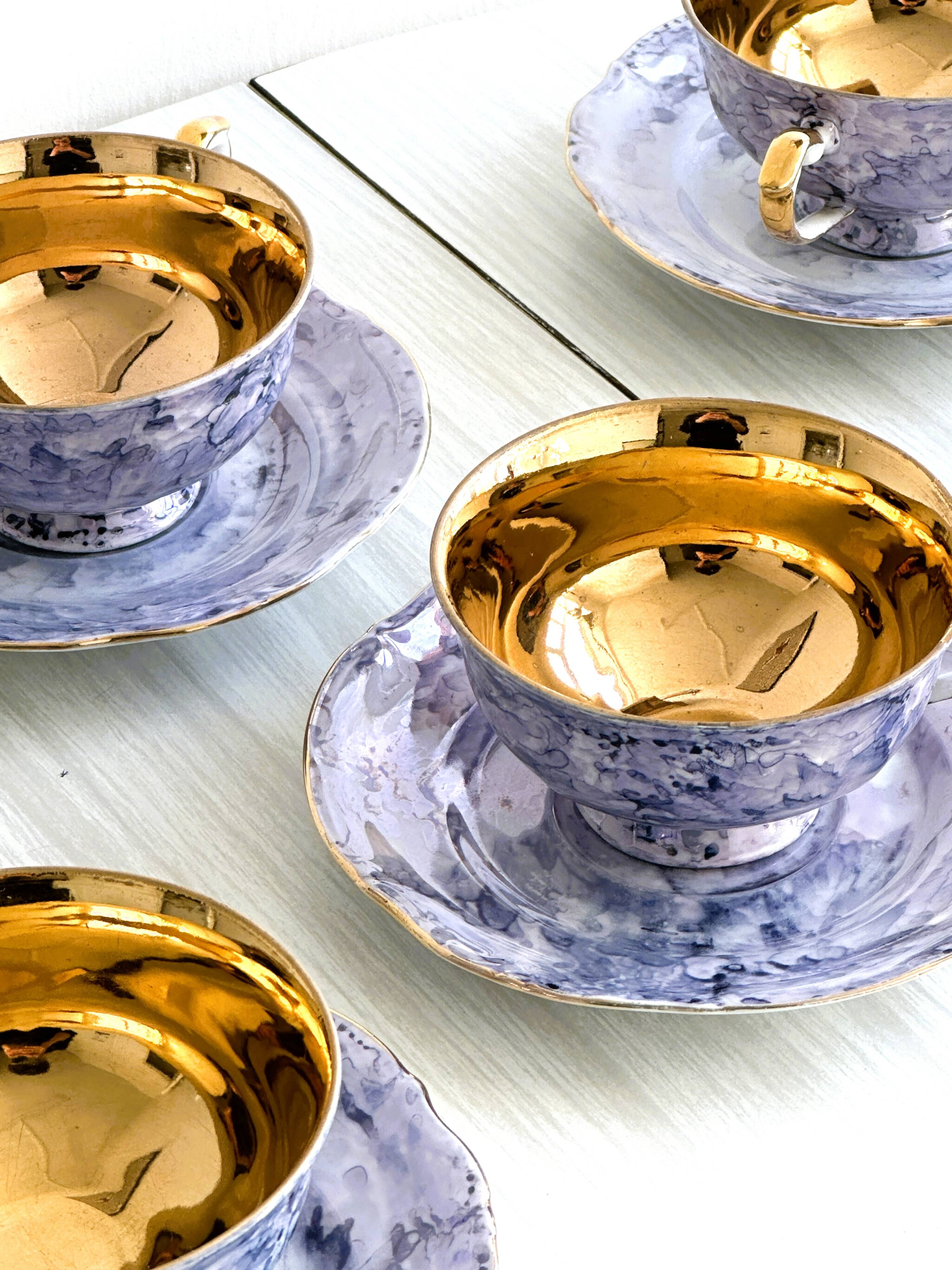 Wawel purple porcelain service, Poland 1970.