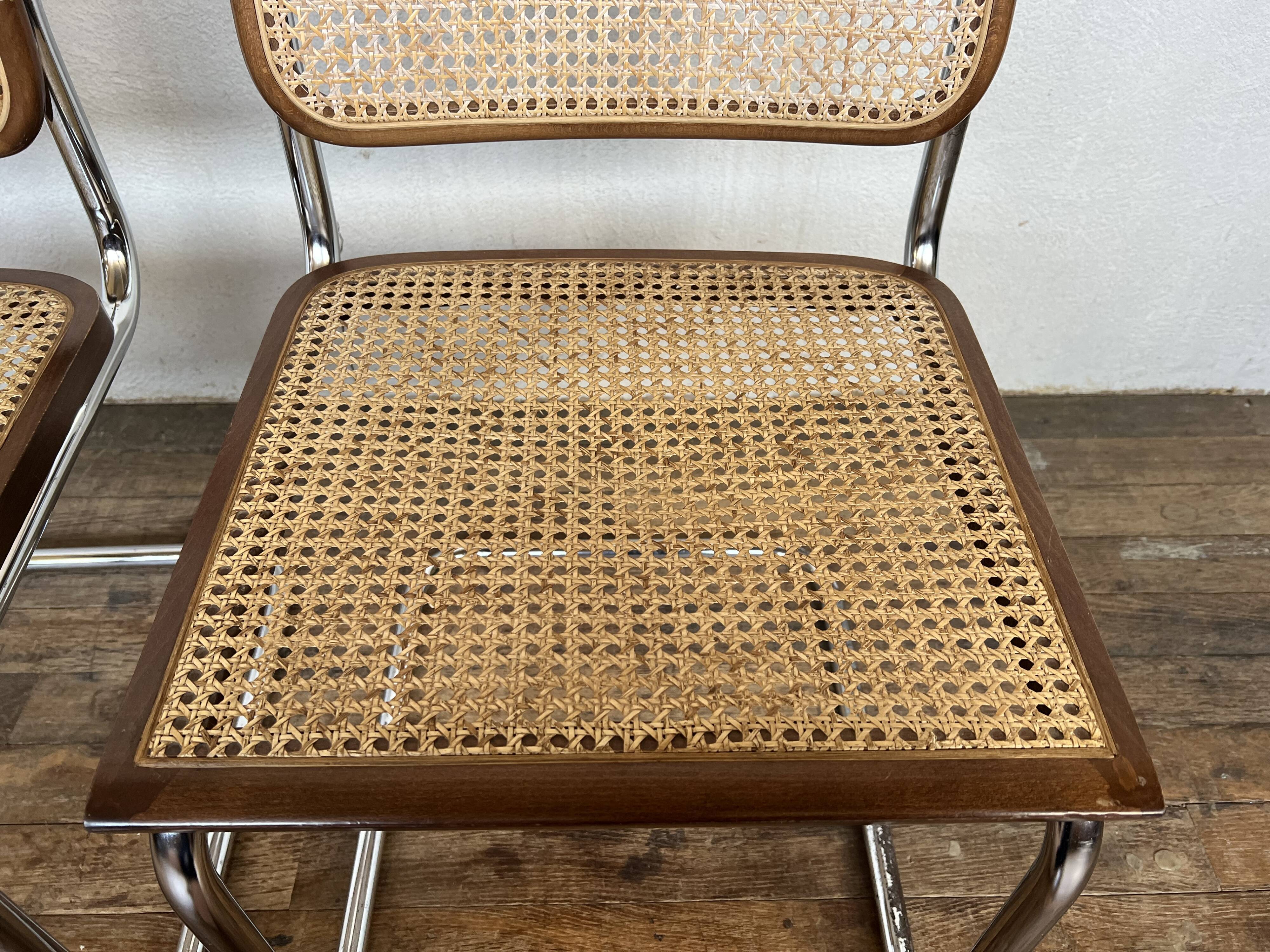 Pair of chairs Marcel Breuer B32 design bauhaus made in Italy