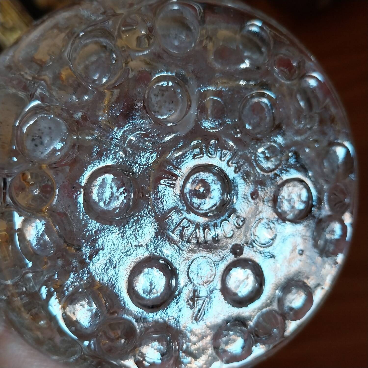 Old glass flower pitcher