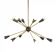 Lampadario Sputnik con 10 punti luce – Ottone e coni nero opaco, Italia, an