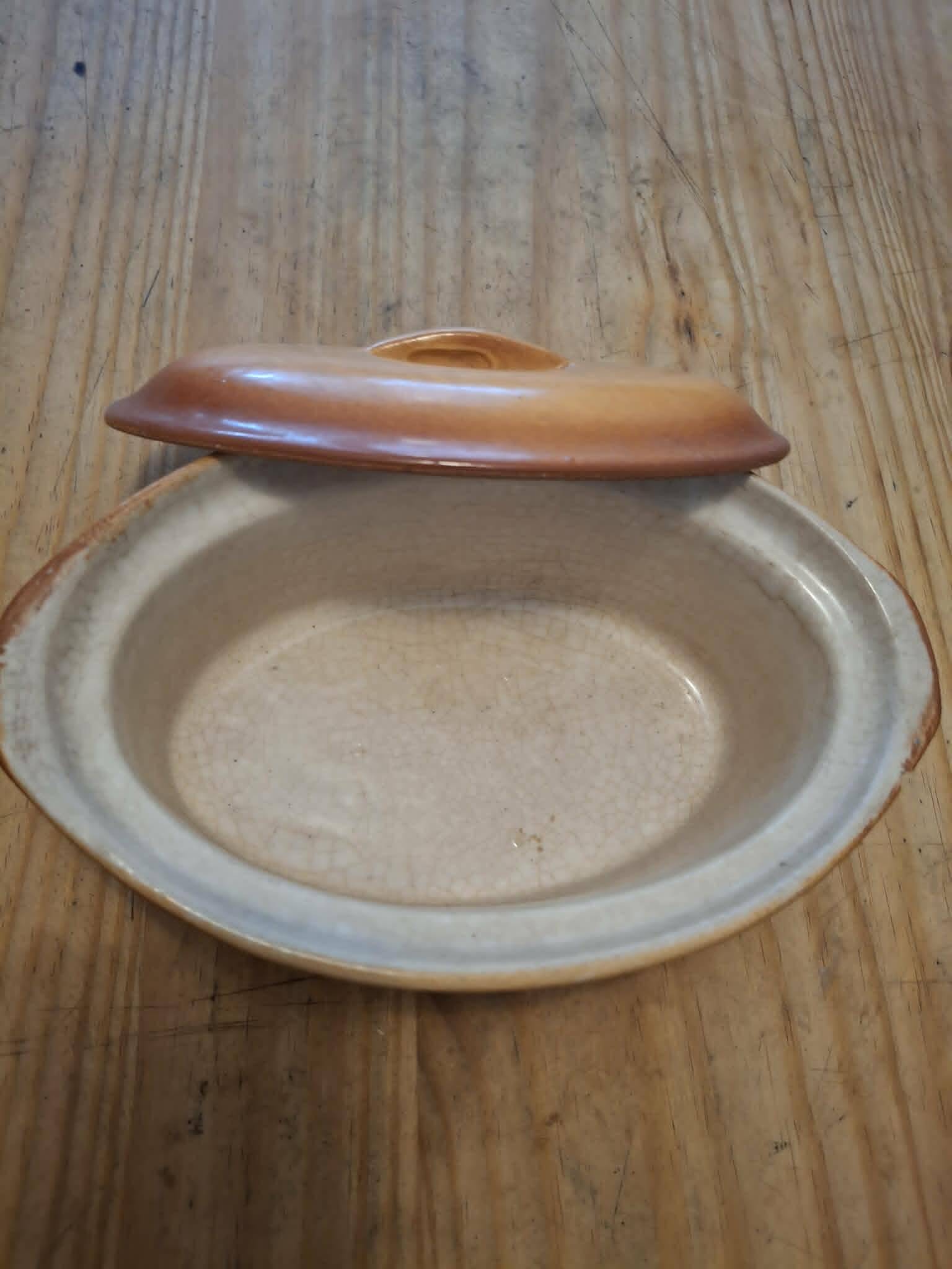 Terrine Durofeu vintage en céramique / grès – Marquée Durofeu