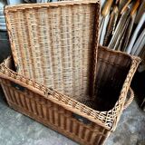 Trunk, chest in woven wicker