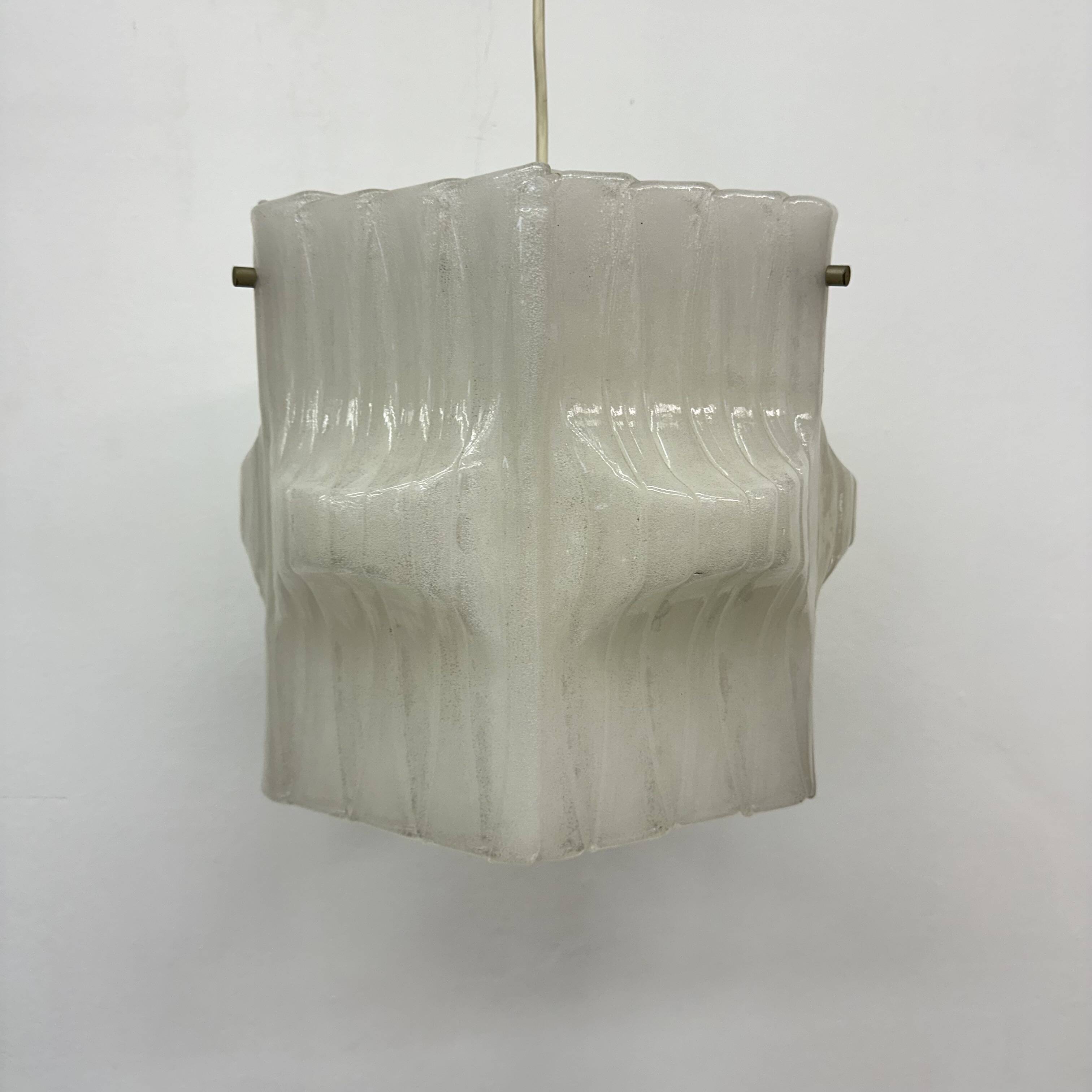 Mid-Century ice lucite pendant lamp , 1970s