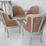 Salon Louis XV with double patinated cannage