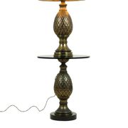 Lampe et table en pin rare Deknudt Loevsky années 1970