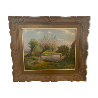 M.deschoot (1899/ 1971 ) oil on canvas countryside landscape
