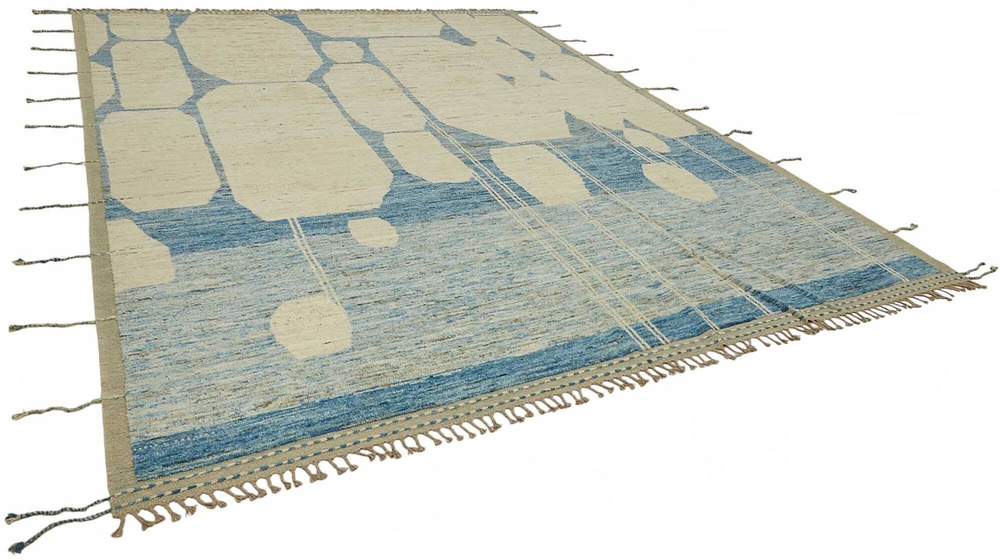 Handwoven Tribal One of a Kind 316 cm x 430 cm Beige Wool Carpet
