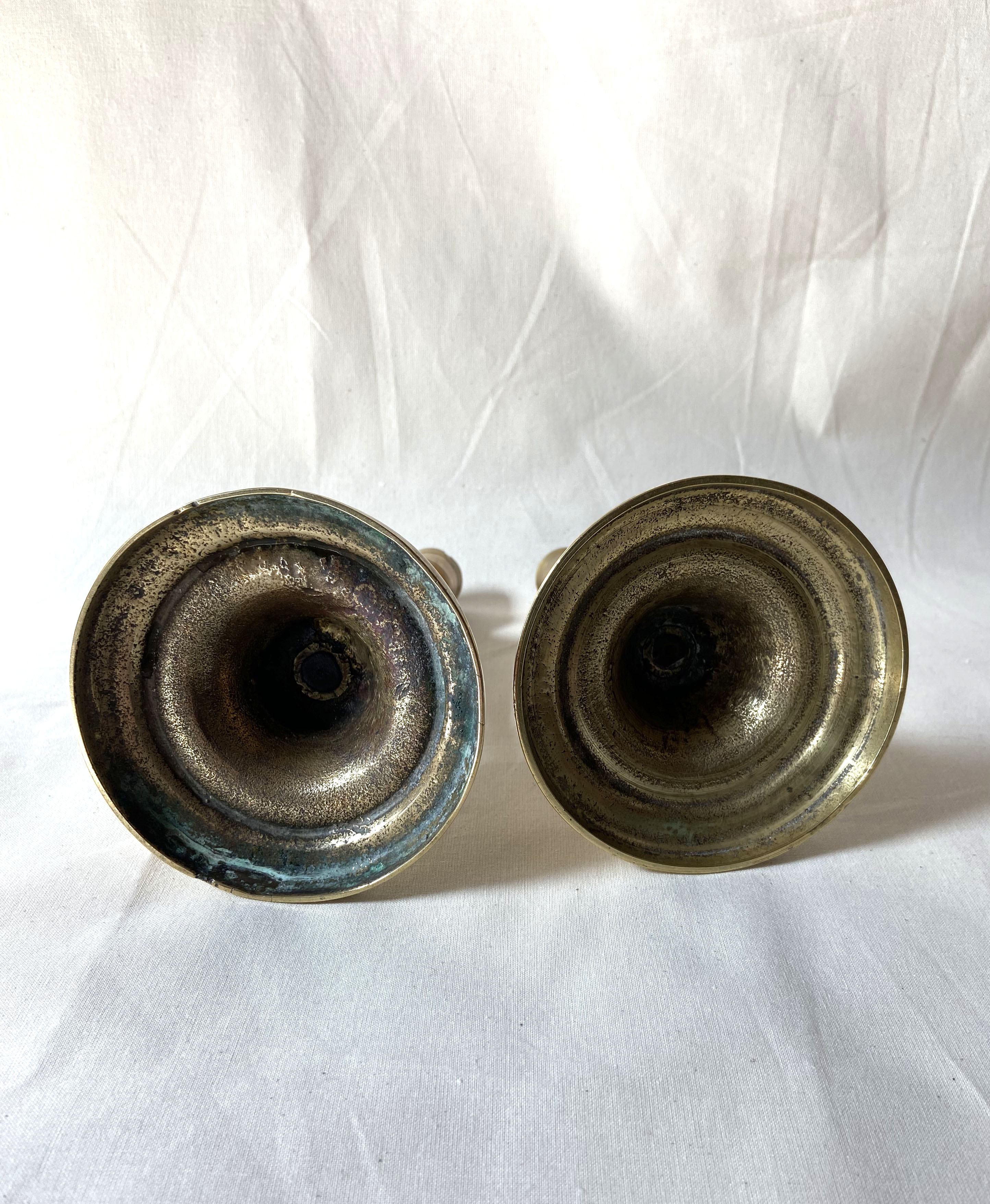 Pair of brass candlesticks