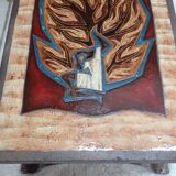 Enameled lava coffee table by Jean Jaffeux