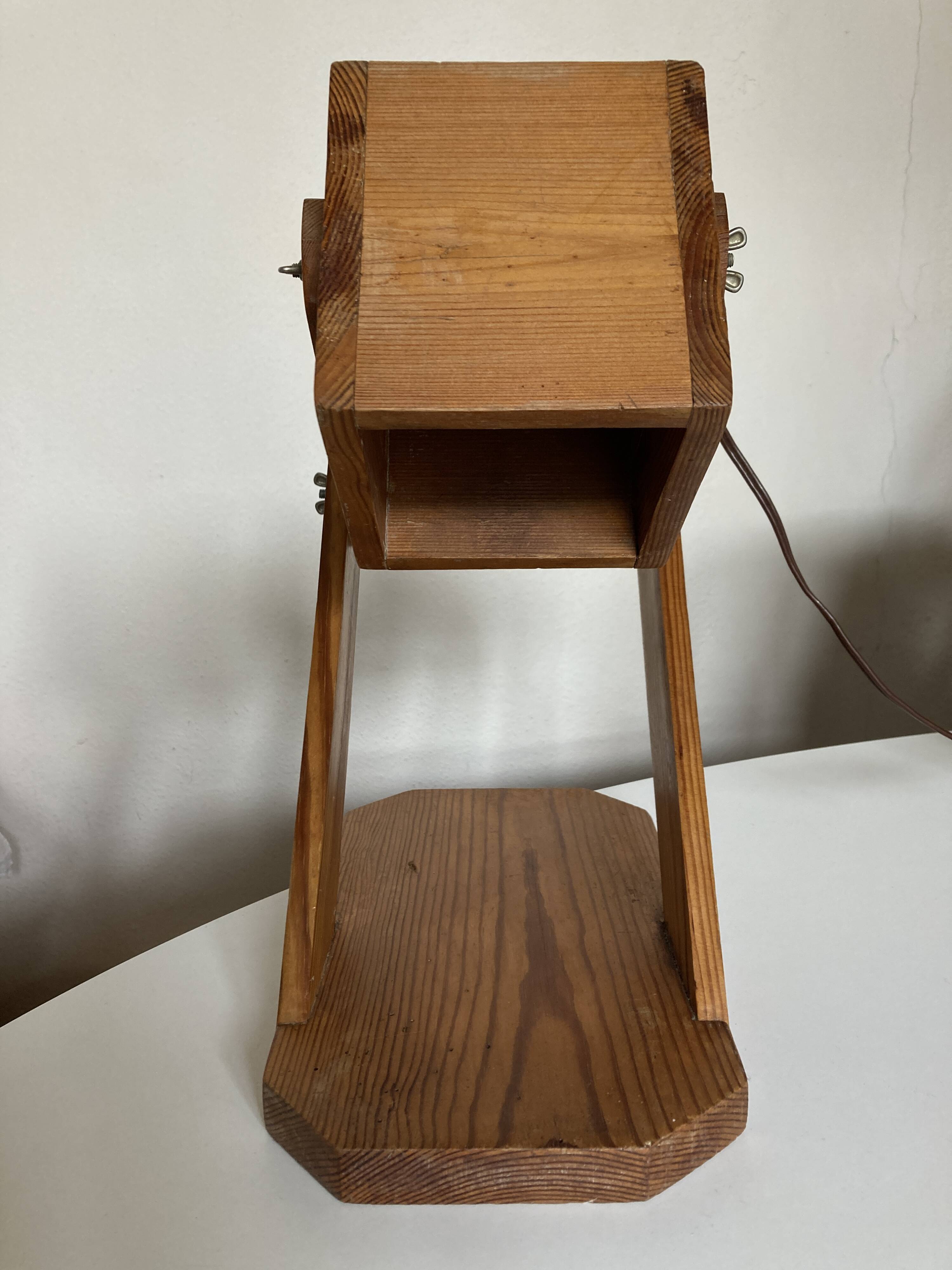 Articulated lamp in mountain chalet pine wood 1960