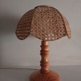 Wooden bedside lamp and cannage