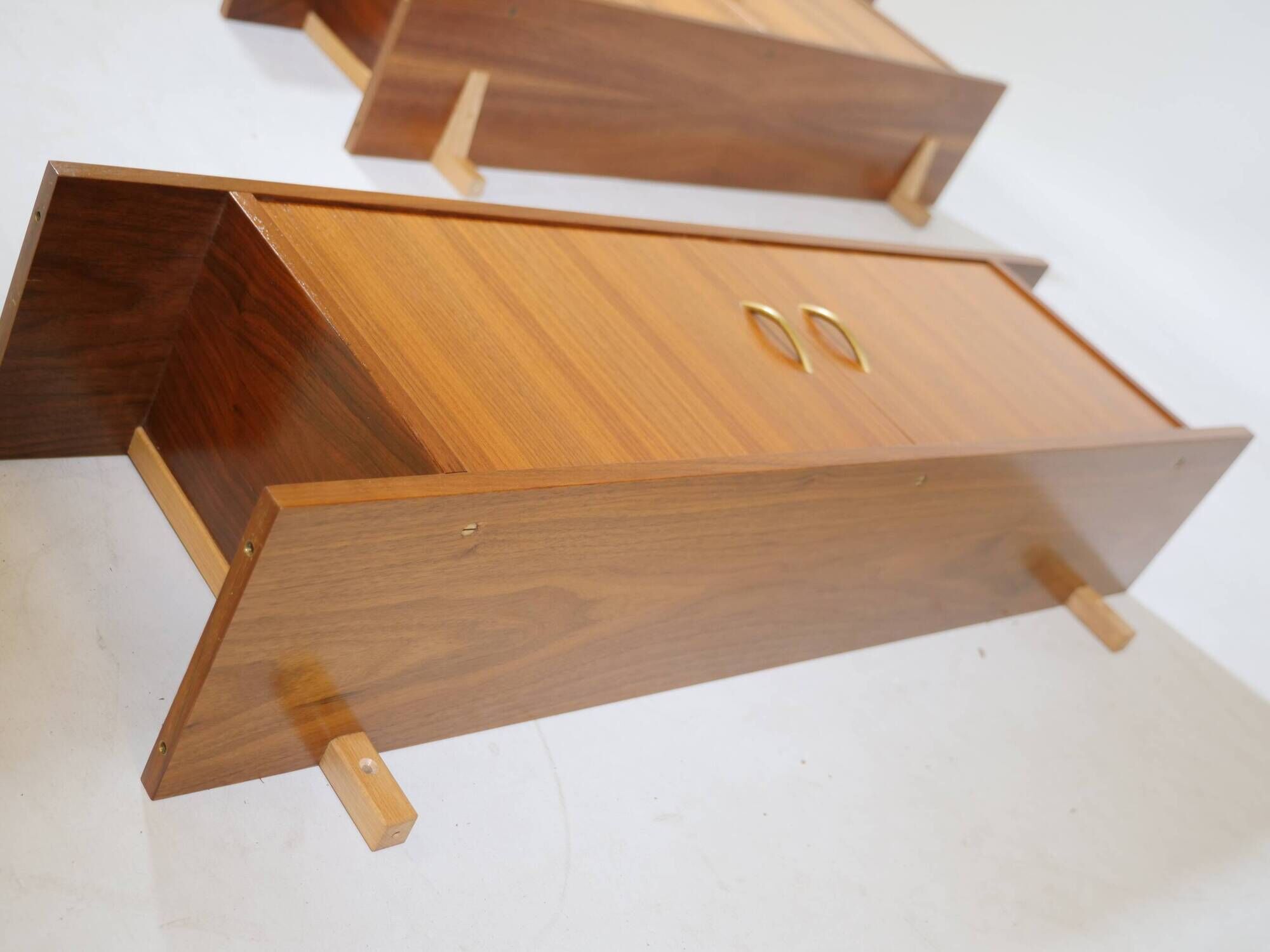 1960s Vintage Wall Shelves Walnut